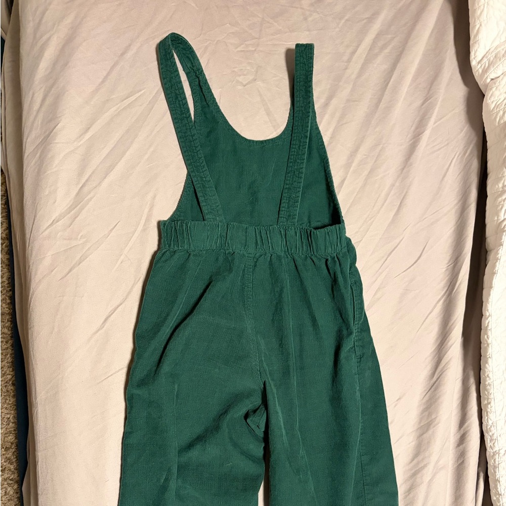 Hanna Andersson Green Corduroy Overalls Romper